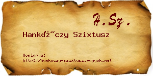 Hankóczy Szixtusz névjegykártya